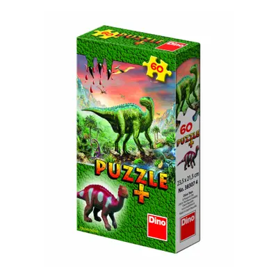 Puzzle 60 dílků dinosauři + figurka - Parasaurolophus