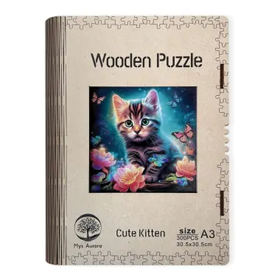 Wooden puzzle Cute Kitten A3