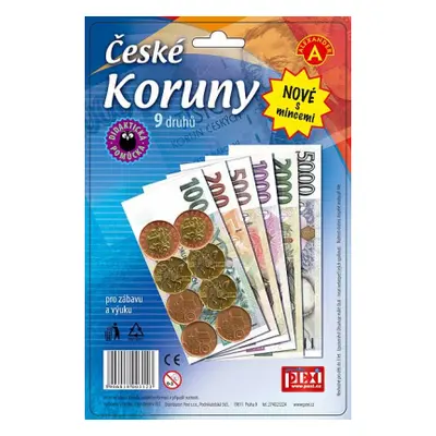 Dětské peníze - České koruny s mincemi