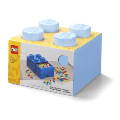 LEGO úložný box 4 s šuplíkem - světle modrá