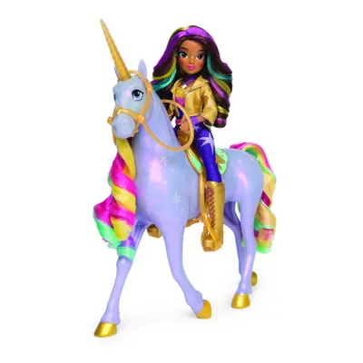 Unicorn academy světelný jednorožec Wildstar 28 cm s panenkou Sophií 24 cm