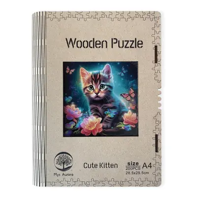 Wooden puzzle Cute Kitten A4