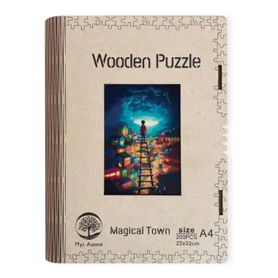 Wooden puzzle Magical Town A4