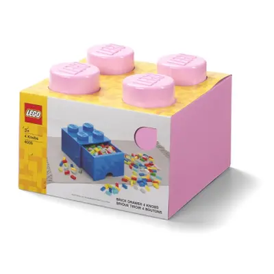 LEGO úložný box 4 s šuplíkem - světle růžová