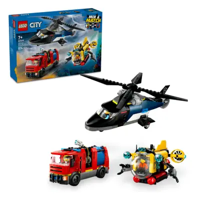 LEGO® City 60462 Remix: Helikoptéra, hasičský vůz a ponorka