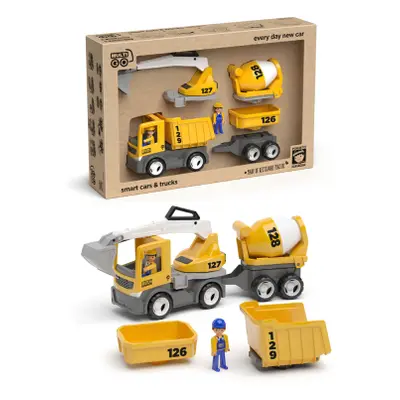 MultiGO ECO Build set - figurky Igráčků stavbařů s auty