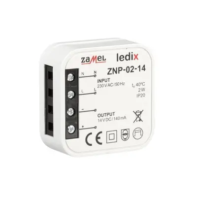 LED napájecí zdroj ZAMEL ZNP-02-14 do krabice 14VDC 2W