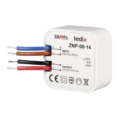 LED napájecí zdroj ZAMEL ZNP-08-14 do krabice 14VDC 8W