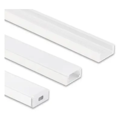 Přisazený hliníkový profil bílý PG2 16x8mm s mléčným difuzorem 1m McLED ML-761.312.74.1