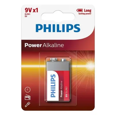 Baterie 9V Philips alkalická Power Alkaline 1ks 6LR61P1B/10