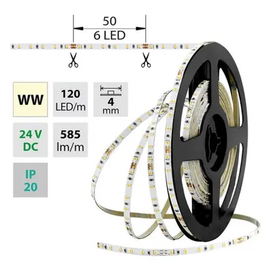 LED pásek McLED 24V teplá bílá š=4mm IP20 7,2W/m 120LED/m SMD2216 ML-126.730.60.0