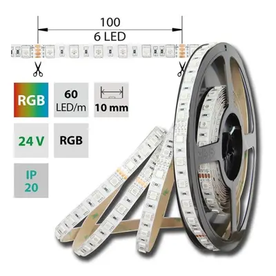 LED pásek McLED 24V RGB š=10mm IP20 14,4W/m 60LED/m SMD5050 ML-128.601.60.2