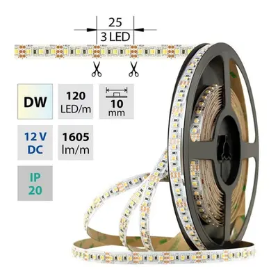 CCT LED pásek McLED 12V teplá+studená bílá š=10mm IP20 19,2W/m 120LED/m SMD3527 ML-122.632.60.0 