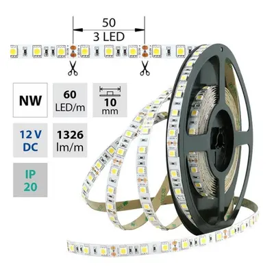 LED pásek McLED 12V neutrální bílá š=10mm IP20 14,4W/m 60LED/m SMD5050 ML-121.665.60.2