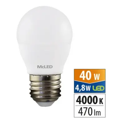 LED žárovka E27 McLED G45 4,8W (40W) neutrální bílá (4000K) ML-324.034.87.0