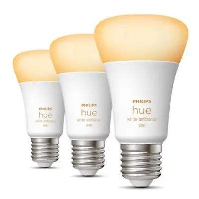 LED žárovka E27 Philips Hue 3ks 6W (60W) White Ambiance (2200-6500K) stmívatelná