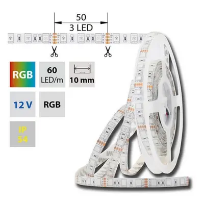 LED pásek McLED 12V RGB š=10mm IP54 14,4W/m 60LED/m SMD5050 ML-123.608.60.0