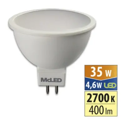 LED žárovka GU5,3 MR16 McLED 4,6W (35W) teplá bílá (2700K), reflektor 12V 100° ML-312.158.87.0