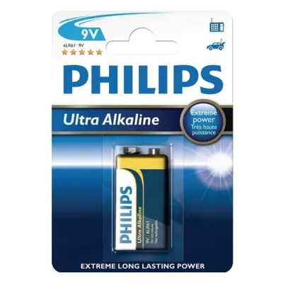 Baterie 9V Philips Ultra ALKALINE 1ks 6LR61E1B/10 alkalické