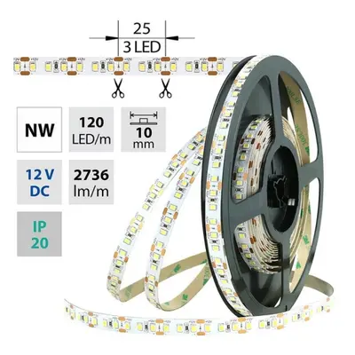 LED pásek McLED 12V neutrální bílá š=10mm IP20 28,8W/m 120LED/m SMD2835 ML-121.704.60.0