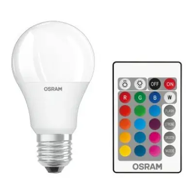 LED žárovka E27 OSRAM STAR+ CL A 9W (60W) s dálkovým ovladačem RGBW (teplá bílá 2700K) stmívatel