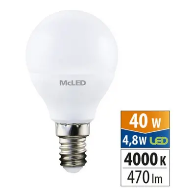 LED žárovka E14 McLED 4,8W (40W) neutrální bílá (4000K) ML-324.038.87.0