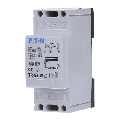 Zvonkový transformátor EATON TR-G3/18 230V/4/8/12VAC 18VA 272483