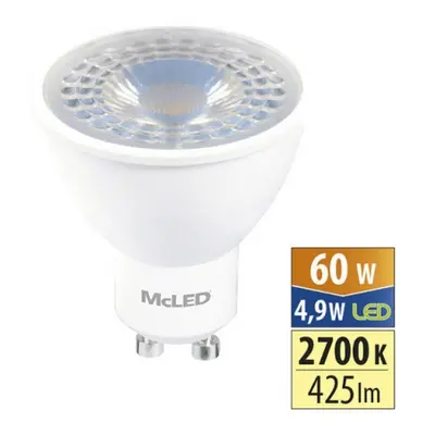 LED žárovka GU10 McLED 4,9W (60W) teplá bílá (2700K), reflektor 38° ML-312.167.87.0