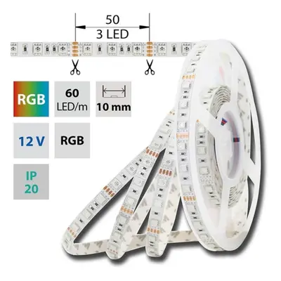 LED pásek McLED 12V RGB š=10mm IP20 14,4W/m 60LED/m SMD5050 ML-123.601.60.2