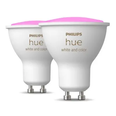 LED žárovka GU10 Philips Hue 2ks 4,3W (50W) White and Color Ambiance (2000-6500K/RGB) stmívateln