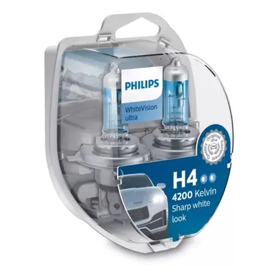 Autožárovky Philips WhiteVision ultra 12342WVUSM H4 P43t 12V 60/55W s homologací