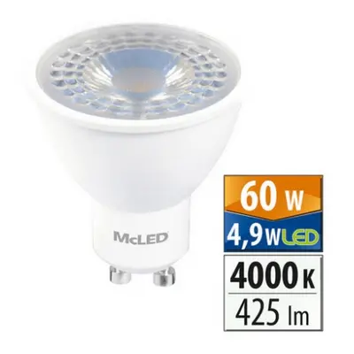 LED žárovka GU10 McLED 4,9W (60W) neutrální bílá (4000K), reflektor 38° ML-312.168.87.0