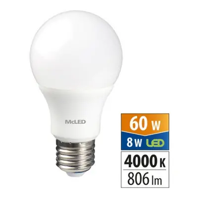 LED žárovka E27 McLED 8W (60W) neutrální bílá (4000K) ML-321.095.87.0