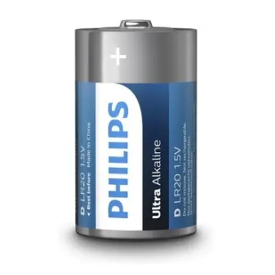 Baterie D Philips Ultra Alkaline LR20 E2B/10 alkalické (blistr 2ks)