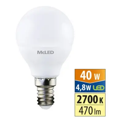 LED žárovka E14 McLED P45 4,8W (40W) teplá bílá (2700K) ML-324.037.87.0