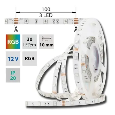 LED pásek McLED 12V RGB š=10mm IP20 7,2W/m 30LED/m SMD5050 ML-123.580.60.2