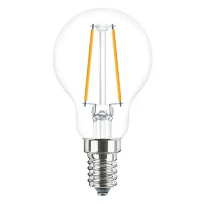 LED žárovka E14 Philips Classic Filament P45 2W (25W) teplá bílá (2700K)