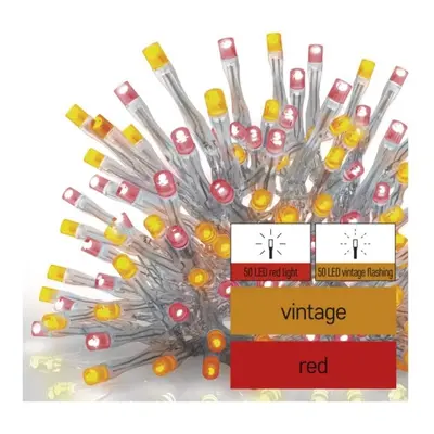 Propojovací vánoční řetěz bez zdroje EMOS Connecting D1CD01 ZY2003 100LED krápníky 2,5x0,9m červ