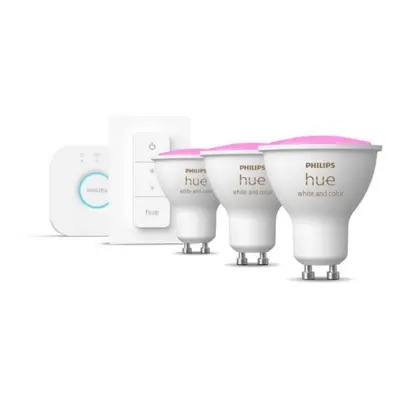 Propojovací zařízení Philips Hue BRIDGE a 3 ks LED žárovek GU10 4,3W (50W) White and Color Ambia