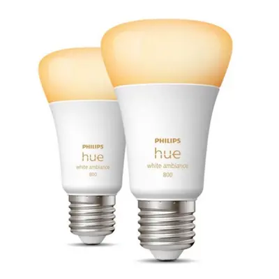 LED žárovka E27 Philips Hue 2ks 6W (60W) White Ambiance (2200-6500K) stmívatelná