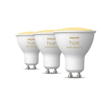 LED žárovka GU10 Philips Hue 3ks 4,2W (50W) White Ambiance (2200-6500K) stmívatelná