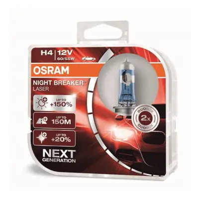 Autožárovka OSRAM Night Breaker LASER H4 64193NL-HCB 60/55W P43t 12V (v balení 2ks) s homologací