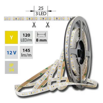 LED pásek McLED žlutá 9,6W/m 12V š=8mm IP20 ML-121.233.10.0 (5m)