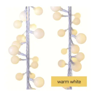 Vánoční osvětlení EMOS D5AW01 ZY2021T 40LED řetěz 4m velké kuličky teplá bílá s časovačem