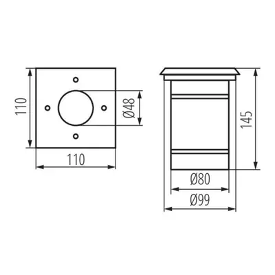 Nájezdové svítidlo Kanlux BERG DL-35L GU10 IP67 07173