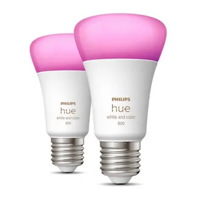 LED žárovka E27 Philips Hue 2ks 6,5W (60W) White and Color Ambiance (2000-6500K/RGB) stmívatelná