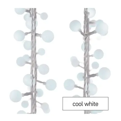 Vánoční osvětlení EMOS D5AC01 ZY2022T 40LED řetěz 4m velké kuličky studená bílá s časovačem
