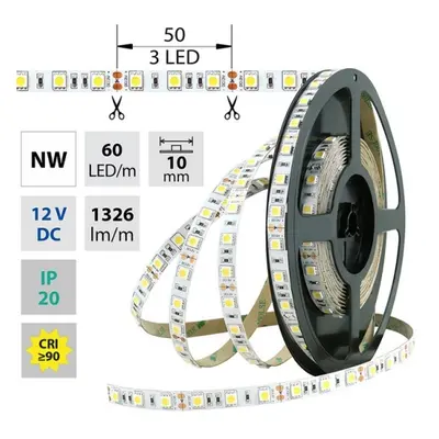 LED pásek délka 5m McLED neutrální bílá 12V 14,4W 10mm ML-121.665.60.9-04000.500X05