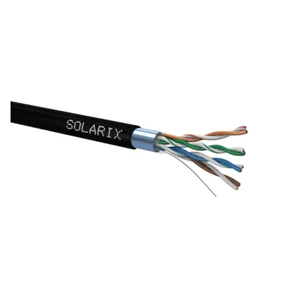 FTP kabel Solarix SXKD-5E-FTP-PE černý venkovní stíněný (box 305m)