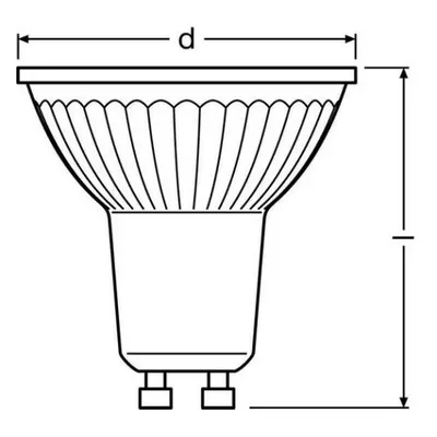 LED žárovka GU10 PAR16 OSRAM PARATHOM 4,5W (50W) neutrální bílá (4000K) stmívatelná, reflektor 3